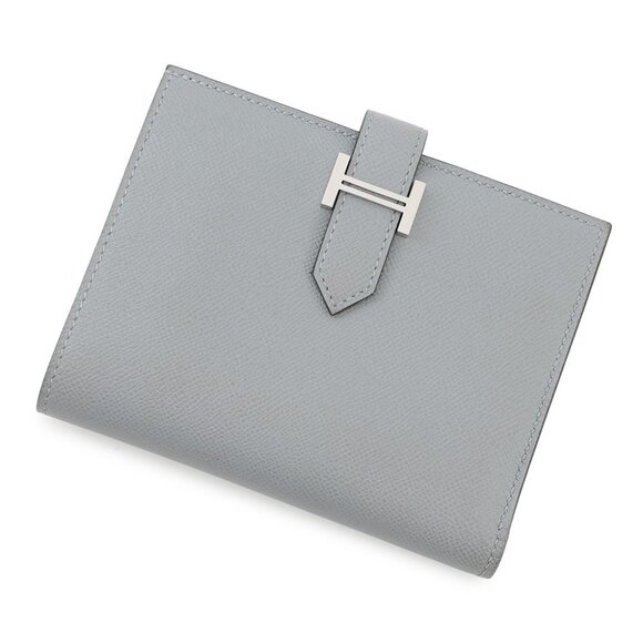 HERMES Bean compact Veau Madame Green Pantan - Picture 1 of 13